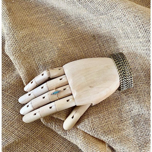 Striking wide brass chain link bracelet, handcrafted in Mexico circa 1960s. This piece features oversized links with a...