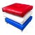 1970s Red, White & Blue Stacked Pillows Ottoman on Wheels - Set of 3 For Sale