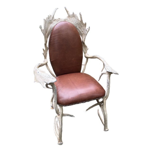 Arthur Court Faux Antler Arm Chair For Sale