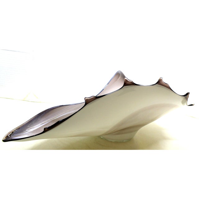 Abstract 17" Nautical-Style Hand Blown 3-Lb Centerpiece Art-Glass Conch For Sale - Image 3 of 14