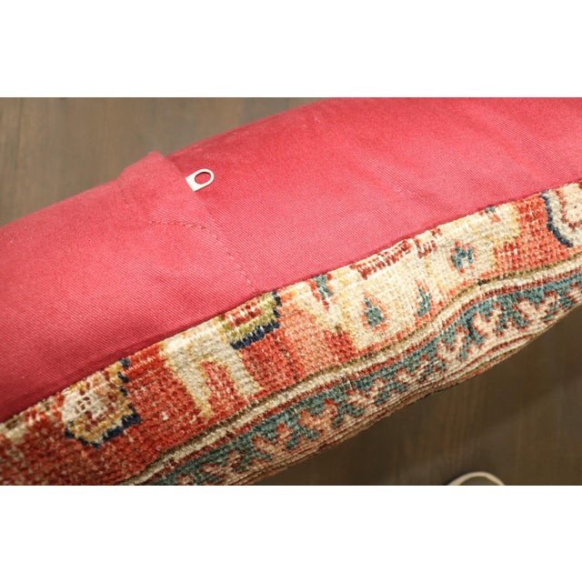 Persian Antique Zabihi Collection Persian Sultanabad Mahal Large Pillow - 1'4" x 1'11" For Sale - Image 3 of 4