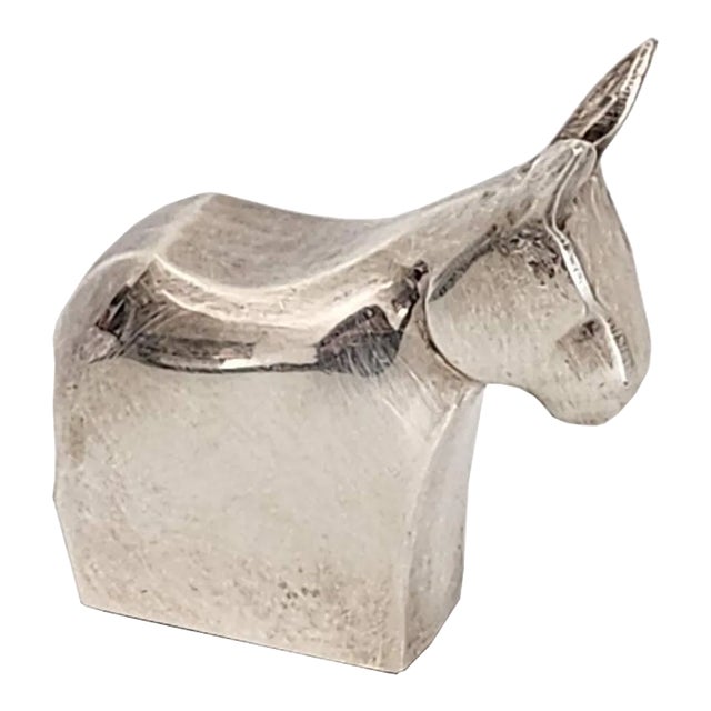 1980s Dansk Silverplated Donkey Paperweight Figurine Designed by Gunnar Cyrén For Sale