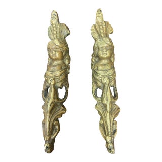 Antique French Bronze Ormolu Figural Furniture Ornaments – Pair For Sale