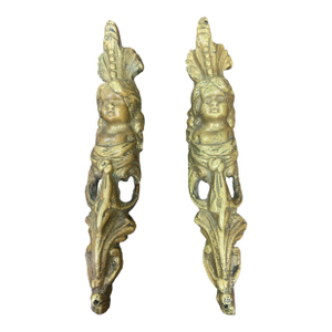 Antique French Bronze Ormolu Figural Furniture Ornaments – Pair