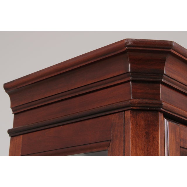 Pair Jasper Cherry 1 Door Glass Curio Display Cabinets For Sale - Image 10 of 18