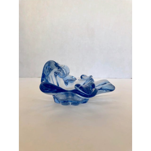 Blue Murano Summeroso Blown Glass Blue Ashtray For Sale - Image 8 of 8