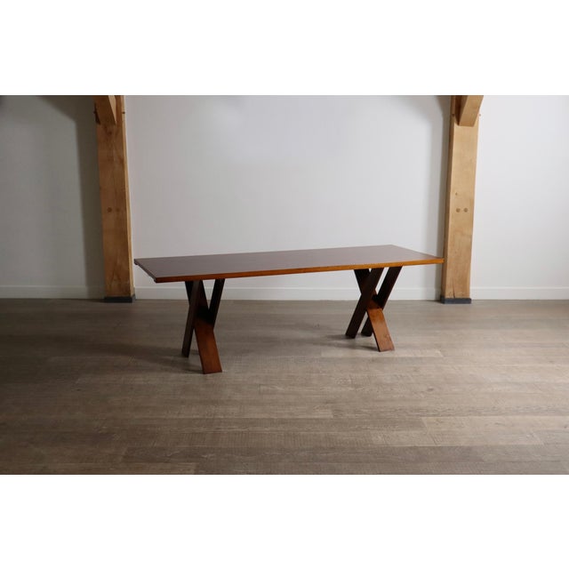 Wood TL58 Dining Table in Walnut by Marco Zanuso for Poggi, Italy, 1960s For Sale - Image 7 of 14