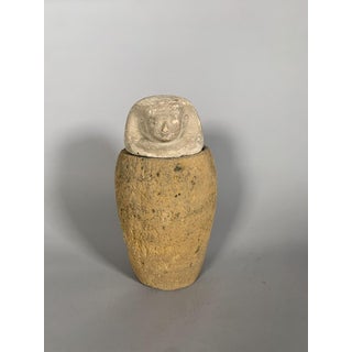 Canopic jar, ancient Egypt, depicting the god Amset, Late Period (711-332 BC), archaeology For Sale