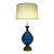 Xlarge Marbro Thick Blown Murano Italy Ultramarine Art Glass Brass Table Lamp 1960's Blenko For Sale