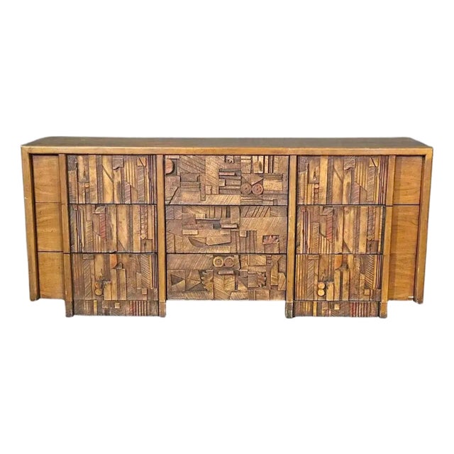 Mid 20th Century Brutalist Dresser by Lane Furniture For Sale