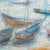 Contemporary Illegibly Signed Sailboat Scene Oil on Canvas For Sale - Image 3 of 6