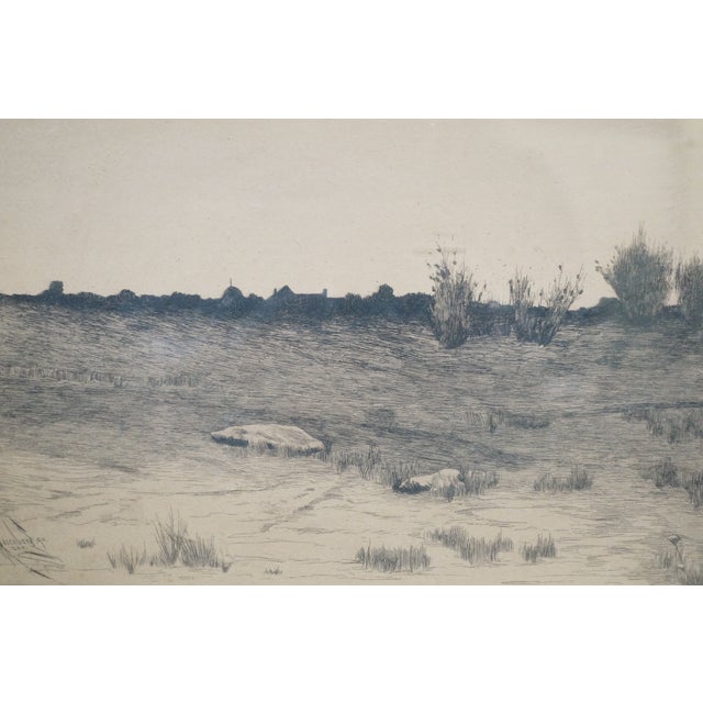 Antique Henry Mortikar Rosenberg Babbling Brook Panoramic Landscape Etching 25" For Sale - Image 4 of 15