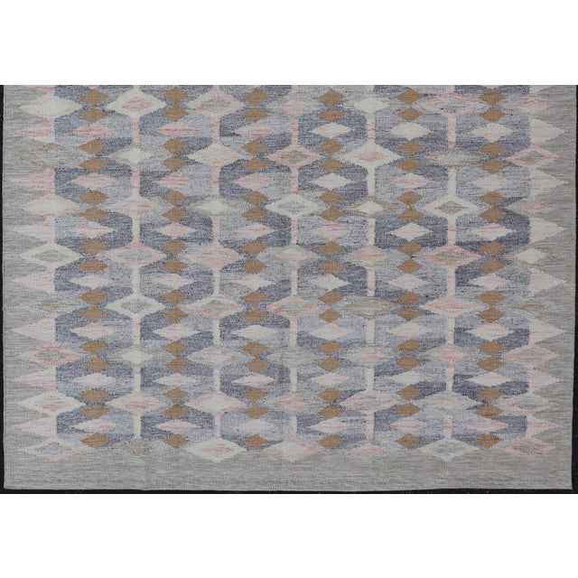 Mid-Century Modern Hand-Woven Scandinavian Wool Rug by Keivan Woven Arts, 8'10" X 12'0 For Sale - Image 3 of 12