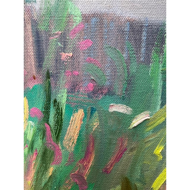 Vintage Impressionist Cottage Garden Painting, Signed by Ron McKee For Sale - Image 11 of 12
