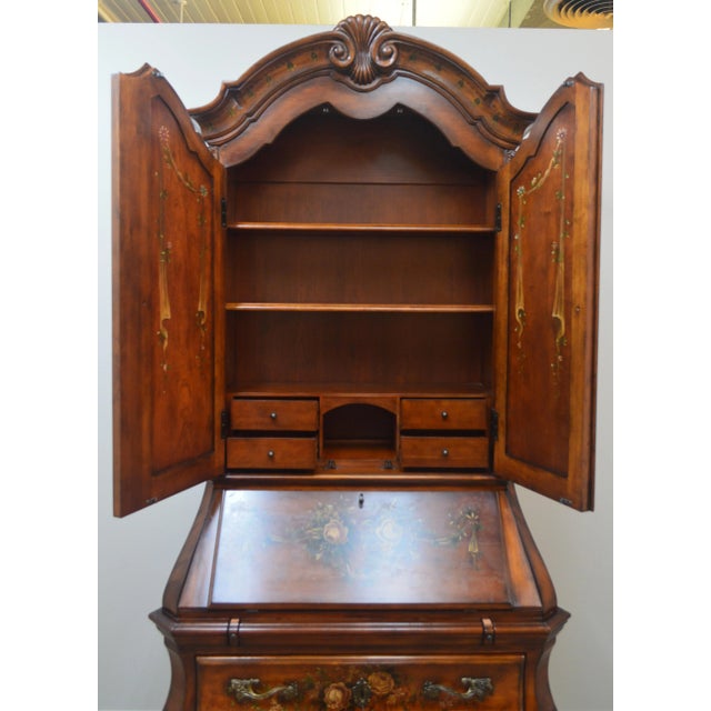 Ethan Allen Tuscany Bombe Cherry Secretary Desk For Sale - Image 10 of 13