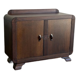1940s Art Deco Waterfall Cabinet For Sale