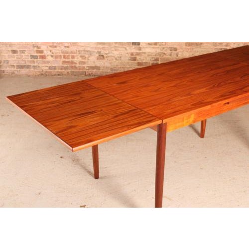 Wood Mid-Century Modern Danish Extending Teak Dining Table, 1970 For Sale - Image 7 of 12