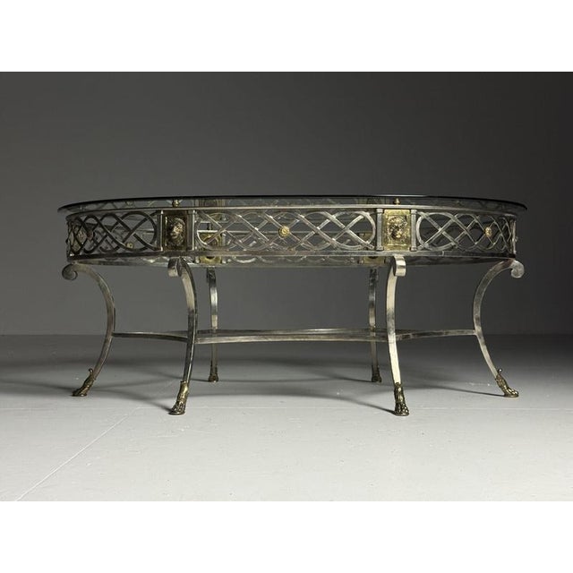 Metal Empire Metal Coffee Table with Glass Top, 1980s For Sale - Image 7 of 18