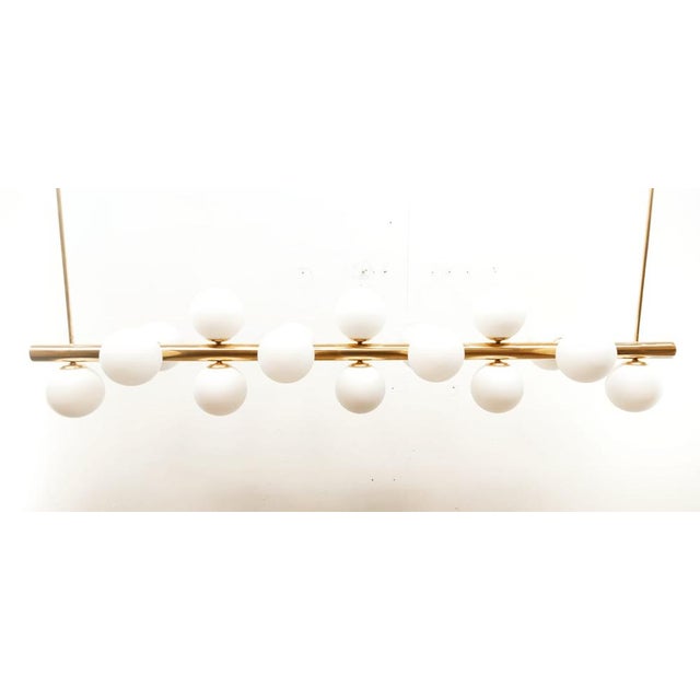 Sputnik Brass Suspension with 16 Glass Shades For Sale - Image 6 of 17