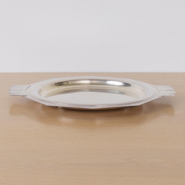 1960s French Art Deco Silver Tray For Sale - Image 4 of 9