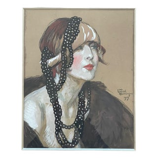 Jean-Gabriel Domergue, Portrait of a Woman, 1890s, Canvas For Sale