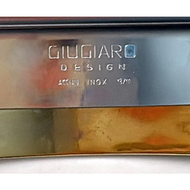 Late 20th Century Giugiaro Design Italian Polished Stainless Steel and Brass Tray For Sale - Image 13 of 18