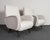 Pair of club/lounge chairs in the manner of Marco Zanuso (ca. 1950s, Italy). Elegant, sculptural form with exaggerated...