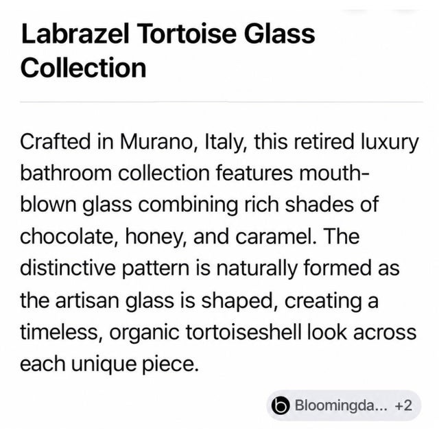 1990s Labrazel Tortoise Murano Glass Tissue Cover, Tumbler & Soap Dish, Italy, Set of 3 For Sale - Image 11 of 11