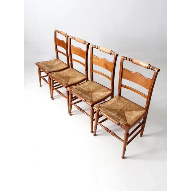Wood Vintage Tell City Chair Company Dining Chairs Set of 4 For Sale - Image 7 of 12