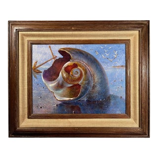 Circa 1970's Chester Chet Engle (1918-1994) Original Oil on Board Painting “North Coast” 12" X 16" For Sale