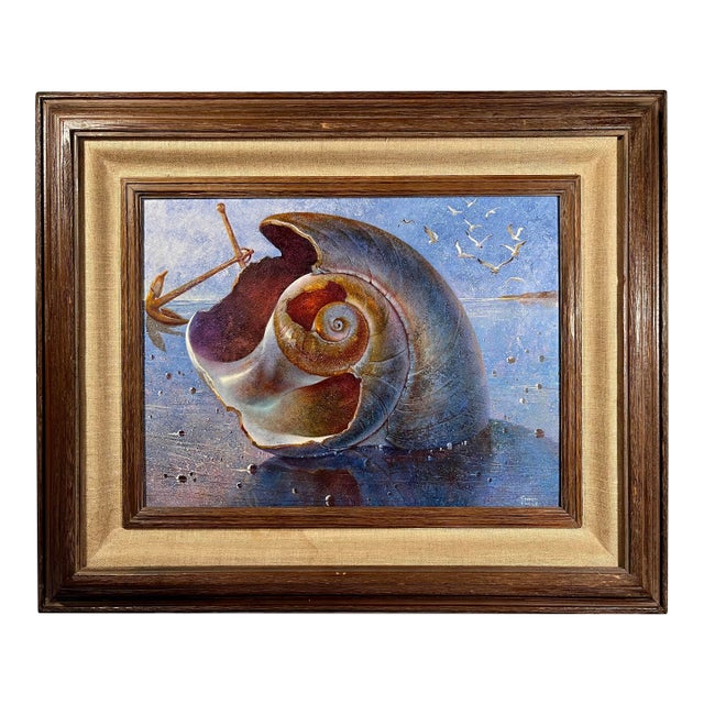 Circa 1970's Chester Chet Engle (1918-1994) Original Oil on Board Painting “North Coast” 12" X 16" For Sale