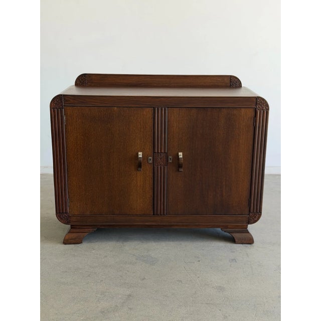 1940s Art Deco Waterfall Cabinet For Sale In Los Angeles - Image 6 of 18