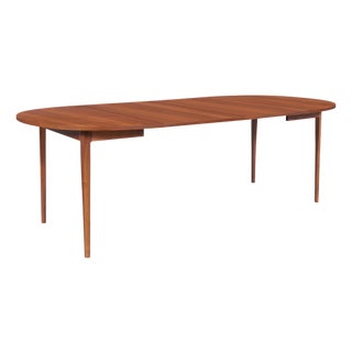 Mid-Century Extendable Round Walnut Dining Table by Kipp Stewart for Drexel For Sale
