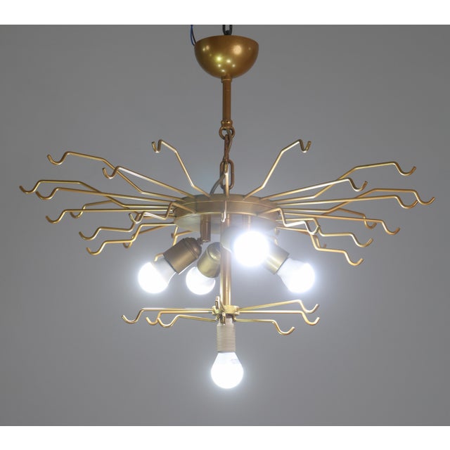 1970s Art Deco Amazing Large Size Murano Glass Clear and Orange Leaves Chandelier For Sale - Image 11 of 12