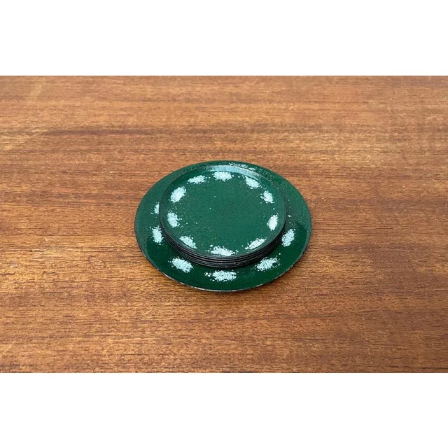 Metal Mid-Century Metal Coaster Plates, 1960s, Set of 7 For Sale - Image 7 of 11