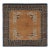 Rug & Kilim’s Chinese Art Deco Inspired Square Rug, Brown With Greek Key Border For Sale