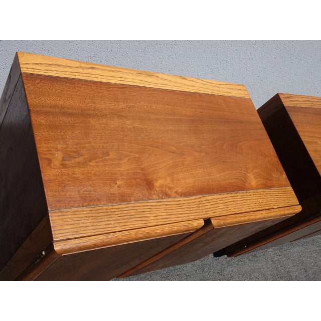 1970s Pair Vintage Mid Century Modern Brown Lane Furniture Nightstands For Sale - Image 5 of 12
