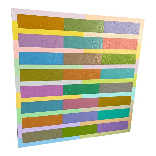 Eight Stripes I – Abstract Geometric Oil Painting on Canvas by Richard Butz For Sale