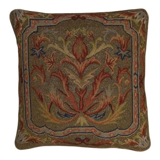 Handmade Needlepoint Throw Pillow For Sale