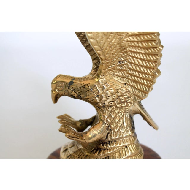 Mid 20th Century Vintage Brass Eagle Sculpture For Sale - Image 5 of 9