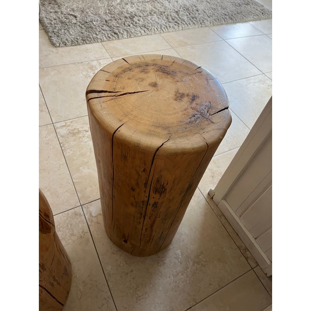 Set of Three Solid Wood Stump Side Tables For Sale - Image 12 of 12