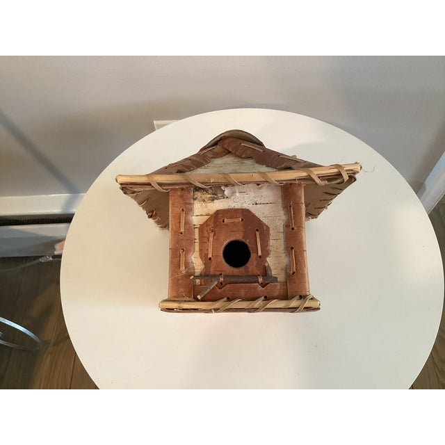 Wood Birchbark Birdhouse in the Style of Native American Arts and Crafts For Sale - Image 7 of 9