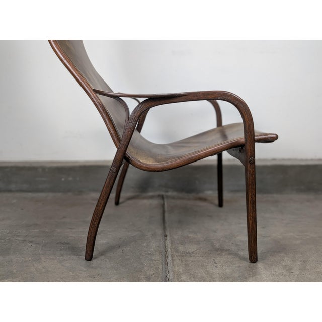 Swedese Mobler Mid Century Modern Leather Lamino Lounge Chair Attributed to Yngve Ekström for Swedese, c.1970s For Sale - Image 4 of 12
