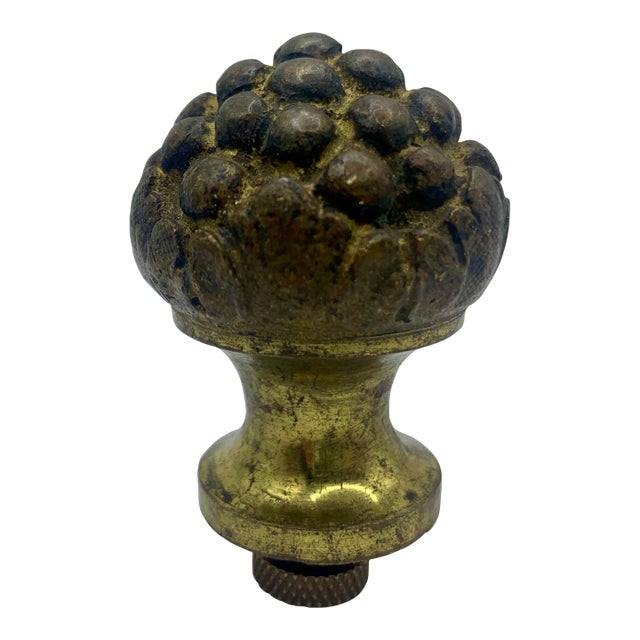 19th Century French Gilded Bronze Finial With Modern Lamp Adapter For Sale
