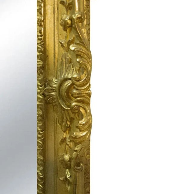 Hollywood Regency Regency Gold Foil Wood Rectangular Handcrafted Mirror, Spain, 1970s For Sale - Image 3 of 6