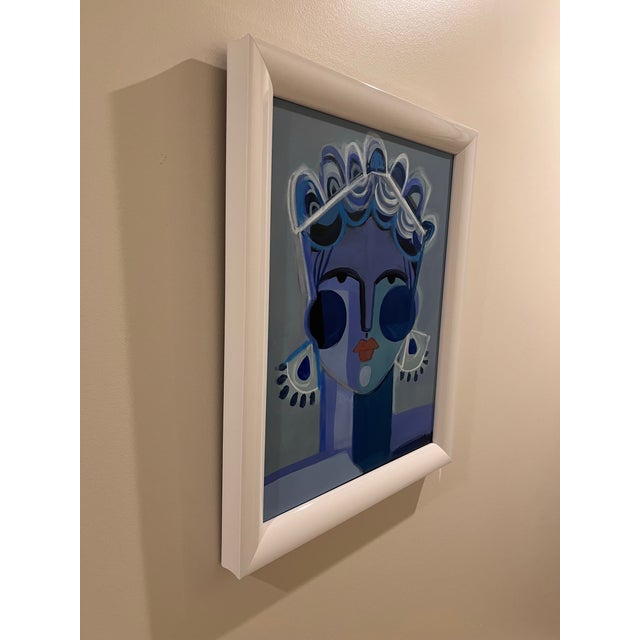 Original Painting Hayley Mitchell "Tikva" Framed Female Portrait Modern Abstract For Sale - Image 9 of 11