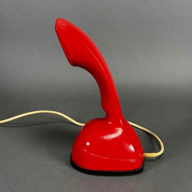 Mid-Century Modern Vintage 60s Ericofon Cobra North Electric Co. Red Telephone Rotary Desk Phone For Sale - Image 3 of 12