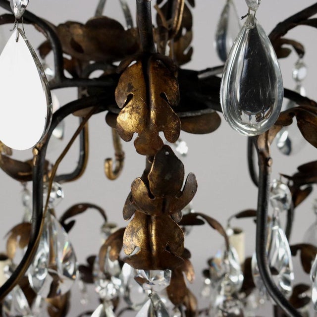 Glass Sheet Metal and Glass chandelier For Sale - Image 7 of 8