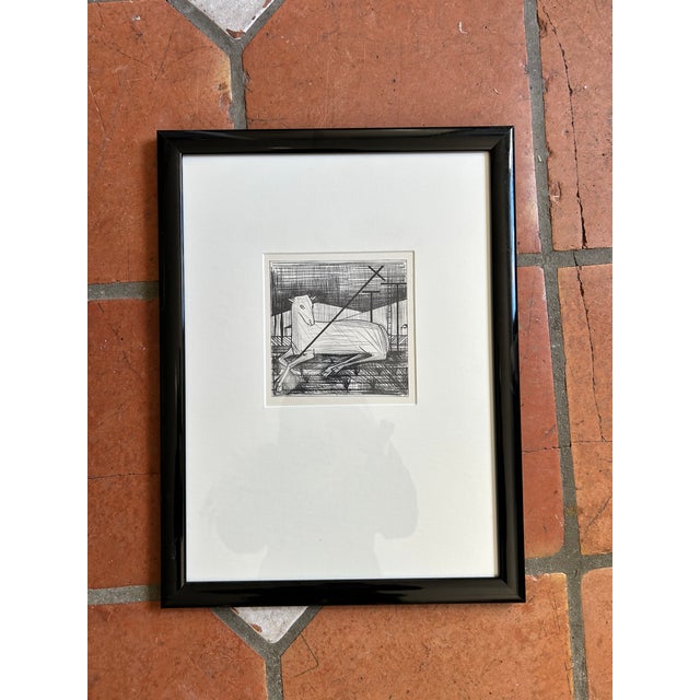 Late 20th Century Vintage Framed Black & White Bernard Buffet For Sale - Image 5 of 7