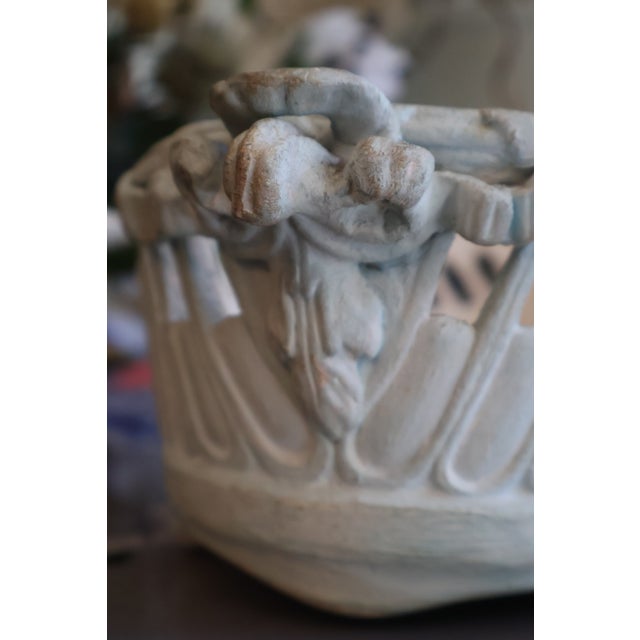 Antique 1800's French Toul-Bellevue j.a. Blue & Ivory Pierced Faience Centerpiece Basket For Sale - Image 17 of 18